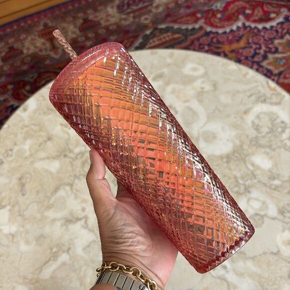 Starbucks 2021 Winter Holiday Jeweled Tumbler Cold Cup 24oz Rose Gold Christmas - Picture 4 of 13